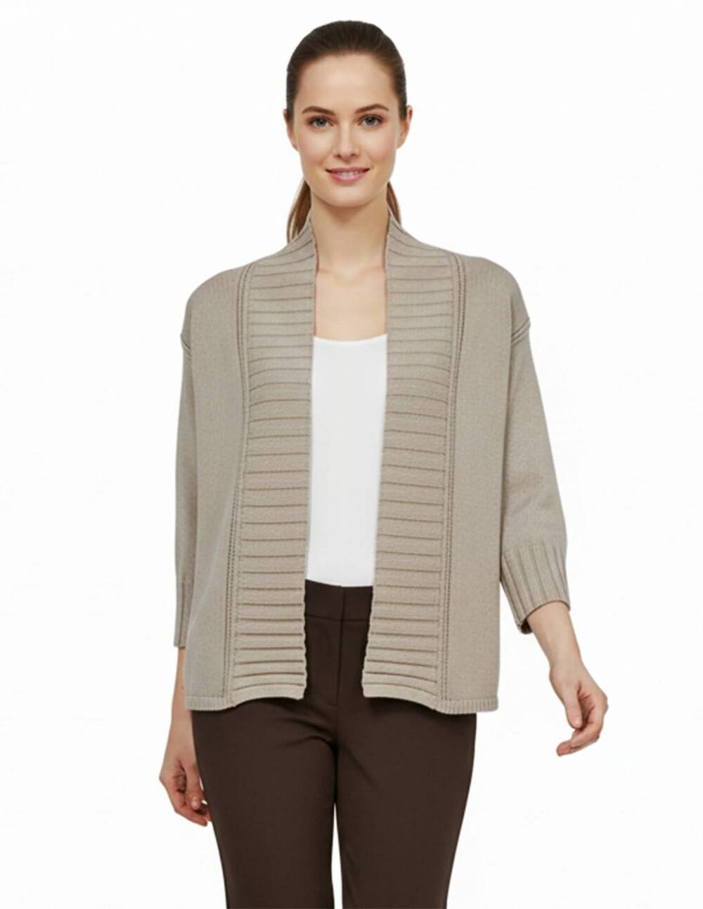 NEW INCASHMERE swing cardigan in sand dunes
